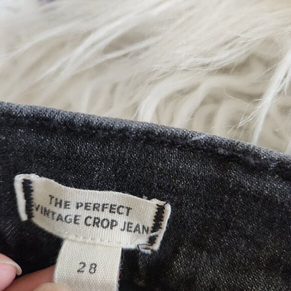 Madewell The Perfect Vintage Crop Jean Size 28 Black Raw Hem Jean‎ - Picture 3 of 15